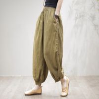 Women's Holiday Daily Vintage Style Solid Color Ankle-Length Pocket Casual Pants main image 4