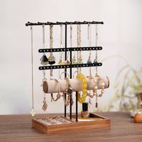 Simple Style Solid Color Wood Iron Jewelry Rack main image 5