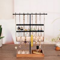 Simple Style Solid Color Wood Iron Jewelry Rack main image 4