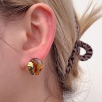 Simple Style Geometric Resin Copper Plating Women's Ear Studs 1 Pair main image 3