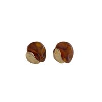 Simple Style Geometric Resin Copper Plating Women's Ear Studs 1 Pair main image 5