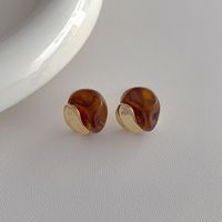 Simple Style Geometric Resin Copper Plating Women's Ear Studs 1 Pair sku image 2