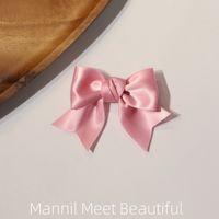 Women's Sweet Simple Style Bow Knot Satin Hair Clip sku image 4