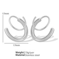 1 Pair Elegant Simple Style Geometric Round Plating 304 Stainless Steel Zircon Ear Studs sku image 3