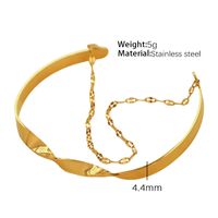 Titanium Steel Retro Simple Style Plating Solid Color Bangle sku image 2