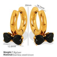 1 Pair Elegant Sweet Bow Knot Plating 304 Stainless Steel Zircon Hoop Earrings sku image 3