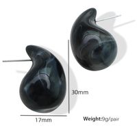 IG Style Simple Style Water Droplets Resin Enamel Women's Ear Studs sku image 4