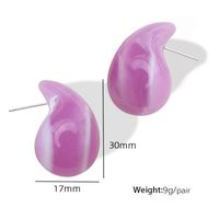 IG Style Simple Style Water Droplets Resin Enamel Women's Ear Studs sku image 13