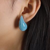 IG Style Simple Style Water Droplets Resin Enamel Women's Ear Studs main image 3