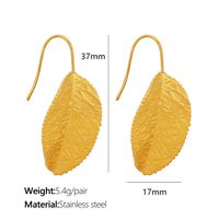 Titanium Steel Retro Simple Style Plating Leaf Drop Earrings sku image 1