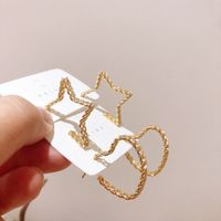 Sweet Simple Style Star Heart Shape Alloy Hollow Out Inlay Rhinestones Women's Ear Studs main image 1