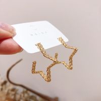 Sweet Simple Style Star Heart Shape Alloy Hollow Out Inlay Rhinestones Women's Ear Studs main image 5