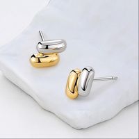 Copper 18K Gold Plated White Gold Plated Simple Style Geometric Ear Studs main image 1