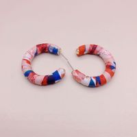 1 Pair Simple Style Gradient Color Handmade Cloth Ear Studs sku image 2