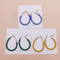 1 Pair Retro Geometric Solid Color Alloy Hoop Earrings main image 5