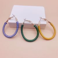 1 Pair Retro Geometric Solid Color Alloy Hoop Earrings main image 4