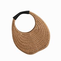 Women's Medium Straw Solid Color Vacation Magnetic Buckle Straw Bag main image 2