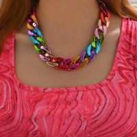Vintage Style Color Block Solid Color Arylic Plating Women's Necklace main image 6