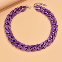 Vintage Style Color Block Solid Color Arylic Plating Women's Necklace sku image 9