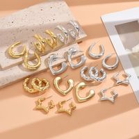 1 Pair Simple Style C Shape Star Heart Shape Arylic Ear Studs main image 1