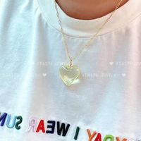 Sweet Heart Shape Glass Handmade Women's Pendant Necklace main image 4