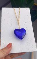 Sweet Heart Shape Glass Handmade Women's Pendant Necklace sku image 7