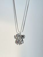 Sweet Bow Knot Alloy Women's Pendant Necklace sku image 2