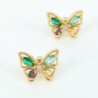 1 Pair Simple Style Butterfly Copper Ear Studs sku image 2
