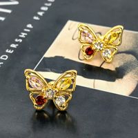 1 Pair Simple Style Butterfly Copper Ear Studs main image 5