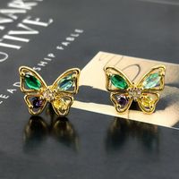 1 Pair Simple Style Butterfly Copper Ear Studs main image 3