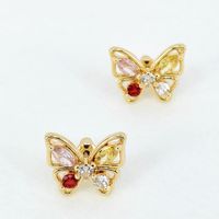 1 Pair Simple Style Butterfly Copper Ear Studs sku image 1