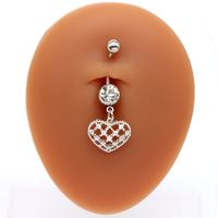 1 Piece Lip Rings Cute Retro Shiny Heart Shape Flower 316L Stainless Steel  Alloy Plating Inlay Rhinestones Glass White Gold Plated Gold Plated main image 5