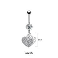 1 Piece Lip Rings Cute Retro Shiny Heart Shape Flower 316L Stainless Steel  Alloy Plating Inlay Rhinestones Glass White Gold Plated Gold Plated sku image 8