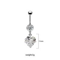 1 Piece Lip Rings Cute Retro Shiny Heart Shape Flower 316L Stainless Steel  Alloy Plating Inlay Rhinestones Glass White Gold Plated Gold Plated sku image 3