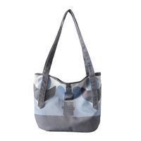 Women's Medium Canvas Color Block Classic Style Zipper Shoulder Bag sku image 3