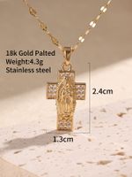 304 Stainless Steel Copper 18K Gold Plated Elegant Glam Plating Inlay Cross Zircon Pendant Necklace main image 3
