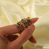 304 Stainless Steel 18K Gold Plated Simple Style Classic Style Polishing Plating Solid Color Open Rings main image 1