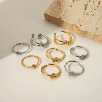 304 Stainless Steel 18K Gold Plated Simple Style Classic Style Polishing Plating Solid Color Open Rings main image 2