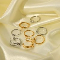 304 Stainless Steel 18K Gold Plated Simple Style Classic Style Polishing Plating Solid Color Open Rings main image 4