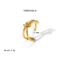 304 Stainless Steel 18K Gold Plated Simple Style Classic Style Polishing Plating Solid Color Open Rings sku image 3