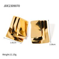 304 Stainless Steel 18K Gold Plated IG Style Simple Style Geometric Ear Studs sku image 8