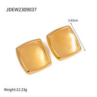 304 Stainless Steel 18K Gold Plated IG Style Simple Style Geometric Ear Studs sku image 6