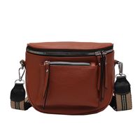 Women's Small Pu Leather Solid Color Classic Style Square Zipper Saddle Bag main image 4