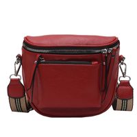 Women's Small Pu Leather Solid Color Classic Style Square Zipper Saddle Bag sku image 2