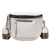 Women's Small Pu Leather Solid Color Classic Style Square Zipper Saddle Bag sku image 1