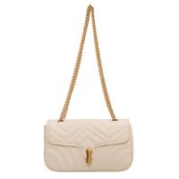 Women's Medium Pu Leather Solid Color Elegant Vintage Style Lock Clasp Crossbody Bag main image 4