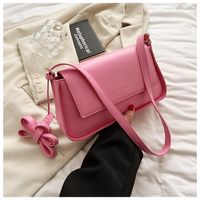 Women's Medium Pu Leather Solid Color Vintage Style Classic Style Magnetic Buckle Crossbody Bag sku image 4