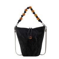 Women's Small Pu Leather Solid Color Basic Classic Style Lock Clasp Bucket Bag sku image 1