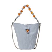 Women's Small Pu Leather Solid Color Basic Classic Style Lock Clasp Bucket Bag sku image 3