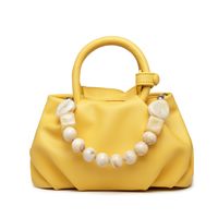 Women's Medium Pu Leather Solid Color Streetwear Beading Magnetic Buckle Cloud Shape Bag main image 5